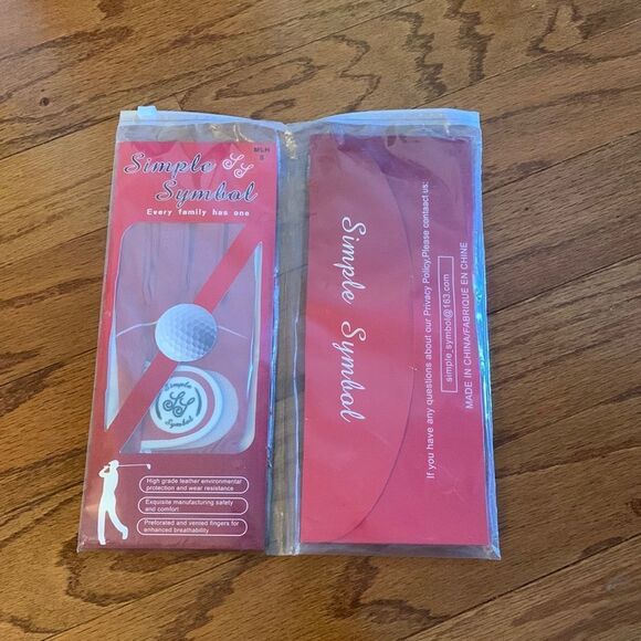 Simple Symbol Men’s Golf gloves left hand - small red set of two - Picture 1 of 6